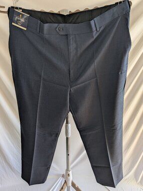 Stafford Travel Big & Tall Grey Sharkskin Dress Pants